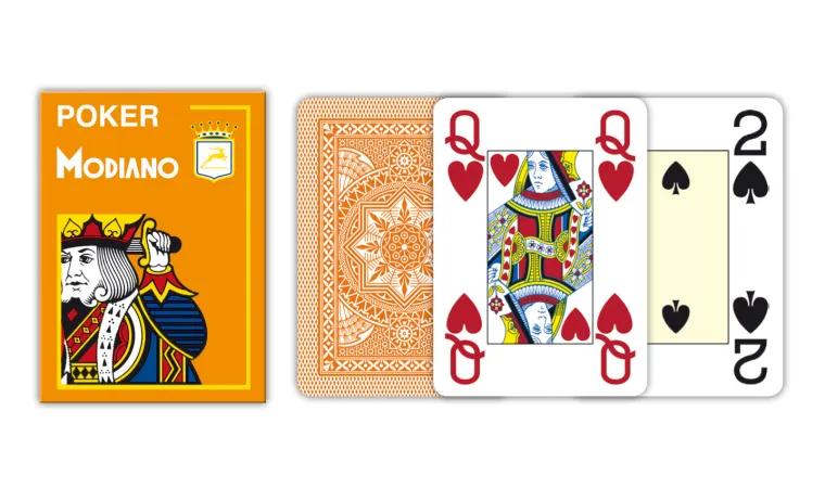 Modiano Texas Poker Size - 4 Jumbo Index - Profi plastové karty - oranžová