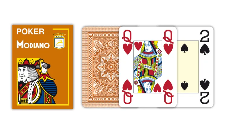 Modiano Texas Poker Size - 4 Jumbo Index - Profi plastové karty - oranžová