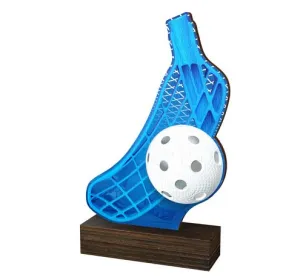 Dřevěná plaketa WF070 | Florbal Výška cm: 19,5