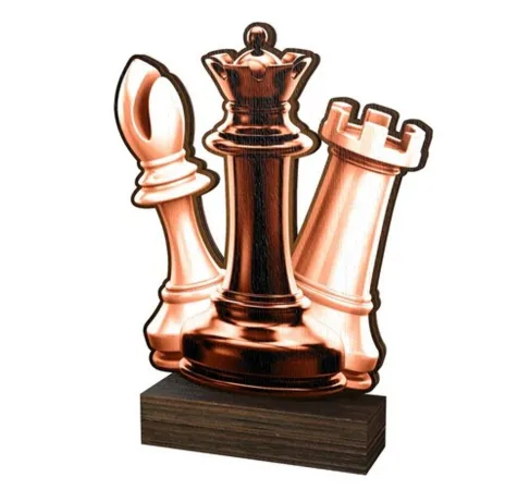 Dřevěná plaketa WF081 | Šachy Výška cm: 13,5