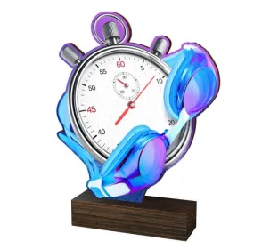 Dřevěná plaketa WF086 | Plavání Výška cm: 21,5