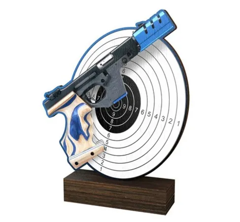 Dřevěná plaketa WF122 | Střelba Výška cm: 19,5