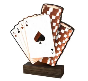 Dřevěná plaketa WF137 | Karty Výška cm: 13,5