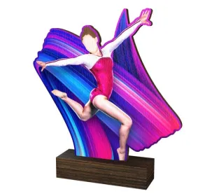 Dřevěná plaketa WF170 | Gymnastika Výška cm: 21,5