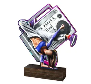 Dřevěná plaketa WF194 | Tanec Výška cm: 17,5