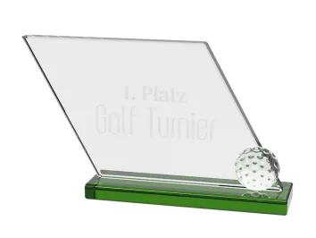 Skleněná trofej CR20215 | Golf Výška cm: 19,5