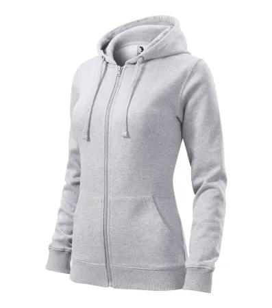 Mikina dámská Trendy Zipper 411 - S - světle šedý melír