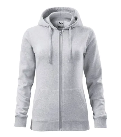 Mikina dámská Trendy Zipper 411 - S - světle šedý melír
