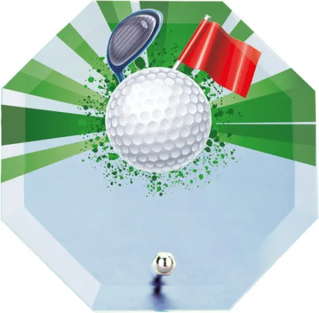 Skleněná trofej s potiskem CRP0002M31 | Golf Výška cm: 10