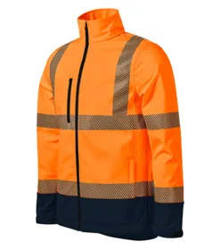 Softshellová bunda unisex HV Drop 5V3 - 4XL - fluorescenční oranžová