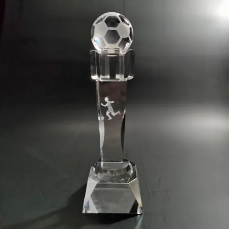 Skleněná trofej Fotbal 3D