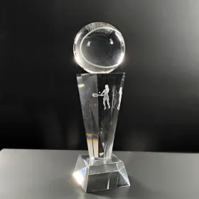 Skleněná trofej Tenis 3D tenistka