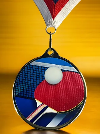 Medaile MDLMAXM62 | Stolní tenis Barva: stříbro, Stuha: ST9