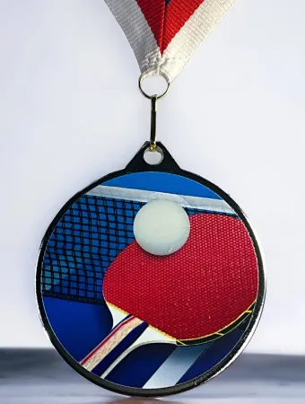 Medaile MDLMAXM62 | Stolní tenis Barva: stříbro, Stuha: ST9
