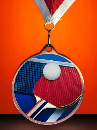 Medaile MDLMAXM62 | Stolní tenis Barva: stříbro, Stuha: ST9