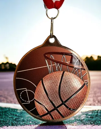 Medaile MDLRMAXM03 | Basketball Barva: stříbro, Stuha: ST12