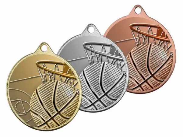 Medaile MDLRMAXM03 | Basketball Barva: stříbro, Stuha: ST12