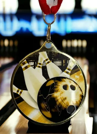 Medaile MDLRMAXM08 | Bowling Barva: stříbro, Stuha: ST11