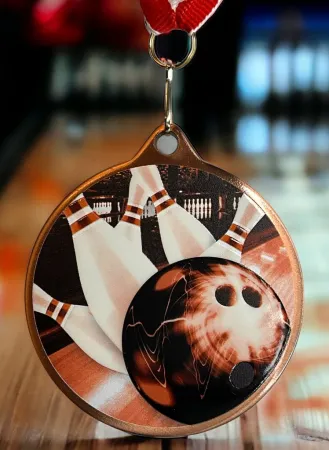 Medaile MDLRMAXM08 | Bowling Barva: stříbro, Stuha: ST11