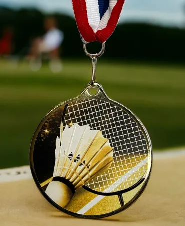 Medaile MDLRMAXM09 | Badminton Barva: stříbro, Stuha: ST2