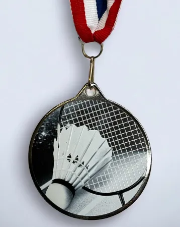 Medaile MDLRMAXM09 | Badminton Barva: stříbro, Stuha: ST2