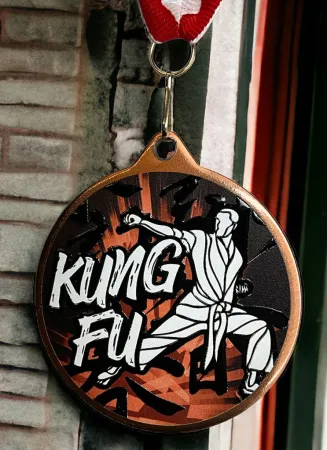 Medaile MDLRMAXM27 | Bojová umění Barva: stříbro, Stuha: ST14