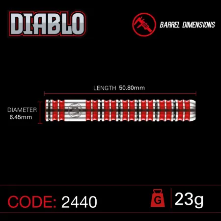Winmau Šipky Steel Diablo - Parallel - 23g