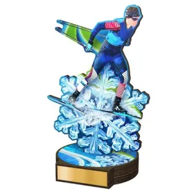 Dřevěná plaketa RW159 | Běžky Výška cm: 16