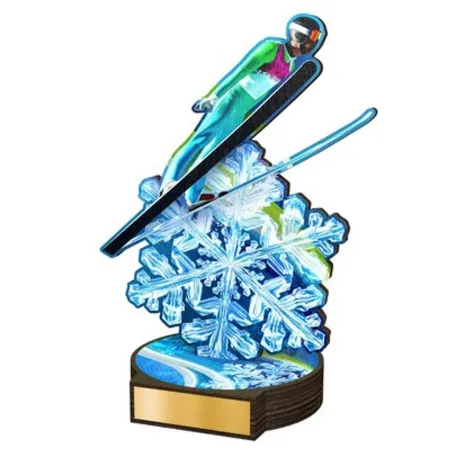 Dřevěná plaketa RW160 | Skoky na lyžích Výška cm: 25