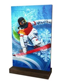 Dřevěná plaketa WPLAW01M01 | Snowboard Výška cm: 23