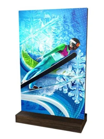 Dřevěná plaketa WPLAW01M04 | Skoky na lyžích Výška cm: 27