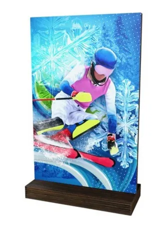 Dřevěná plaketa WPLAW01M05 | Sjezdové lyžování Výška cm: 27