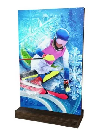 Dřevěná plaketa WPLAW01M05 | Sjezdové lyžování Výška cm: 27