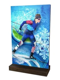 Dřevěná plaketa WPLAW01M03 | Běžky Výška cm: 25