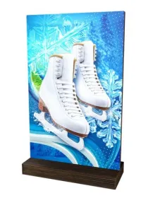 Dřevěná plaketa WPLAW01M07 | Bruslení Výška cm: 27