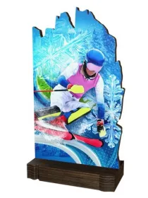 Dřevěná plaketa WPLAW02M05 | Sjezdové lyžování Výška cm: 19