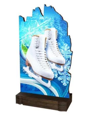 Dřevěná plaketa WPLAW02M07 | Krasobruslení Výška cm: 22