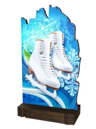 Dřevěná plaketa WPLAW02M07 | Krasobruslení Výška cm: 22