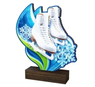 Dřevěná plaketa WF292 | Bruslení Výška cm: 13,5