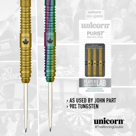 Unicorn Šipky Steel Purist Barrels Only - John Part - Gold - 24g - výprodej - poslední kus