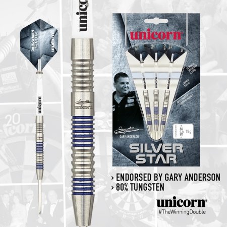 Unicorn Šipky steel Silver Star GA2 - Gary Anderson - 24g