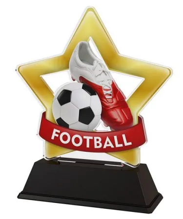 Akrylátová trofej STAR001M01 | Fotbal Výška cm: 16