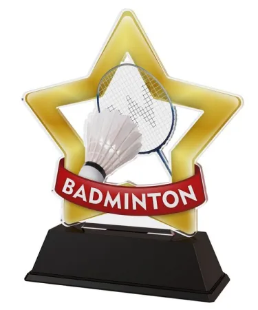 Akrylátová trofej STAR001M04 | Badminton Výška cm: 16