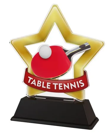 Akrylátová trofej STAR001M06 | Stolní tenis Výška cm: 16