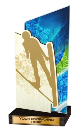 Dřevěná plaketa WPLA409 | Skoky na lyžích Výška cm: 21,5