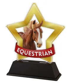 Akrylátová trofej STAR001M32 | Jezdectví Výška cm: 13