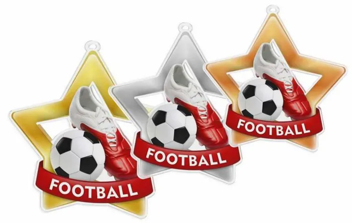 Akrylátová medaile MDASTARM01 | Fotbal Stuha: ST5, MD průměr: 6