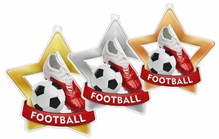 Akrylátová medaile MDASTARM01 | Fotbal Stuha: ST5, MD průměr: 6
