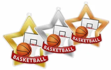 Akrylátová medaile MDASTARM02 | Basketball Stuha: ST10, MD průměr: 6