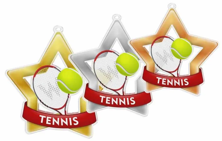 Akrylátová medaile MDASTARM03 | Tenis Stuha: ST15, MD průměr: 6